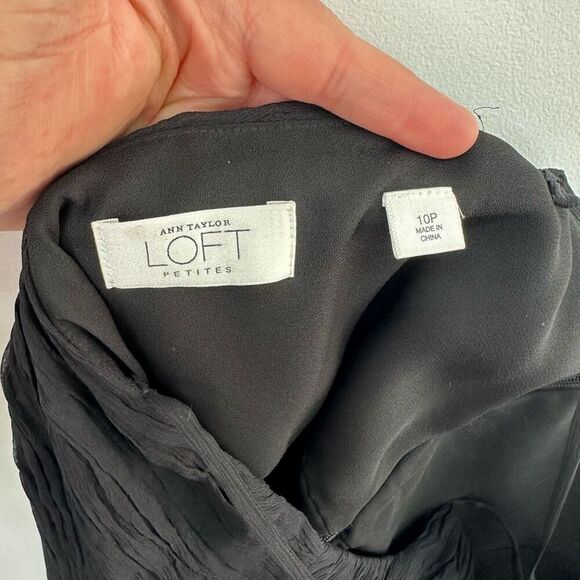 Ann Taylor Loft Women’s Vintage Black Silk Spaghetti Strap Knee length Slip Dres - Picture 3 of 9